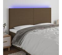 qohoio Cabecero con Luces LED cabecero Cama Dormitorio cabeceros de Cama headboard cabeceros Cama Tela marrón Oscuro 180x5x118/128 cm