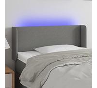 qohoio Cabecero con Luces LED cabeceros de Cama cabeceiras de Cama de Tela Gris Oscuro 93x16x78/88 cm - 3122939