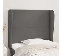 qohoio Cabecero con Orejas cabecero Cama headboard cabeceira Cama cabecero Cuero sintético Gris 103x23x118/128cm - 3117764