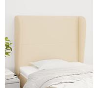 qohoio Cabecero con Orejas cabecero Cama headboard cabeceira Cama cabecero de Tela Color Crema 103x23x118/128 cm - 3117671