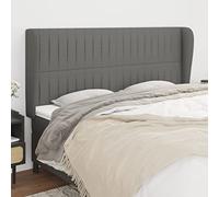 qohoio Cabecero con Orejas cabecero Cama headboard cabeceira Cama cabecero de Tela Gris Oscuro 163x23x118/128 cm - 3118201