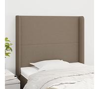 qohoio Cabecero con Orejas cabecero Cama headboard cabeceira Cama cabecero de Tela Gris Taupe 103x16x118/128 cm - 3119294