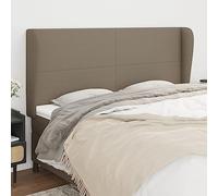 qohoio Cabecero con Orejas cabecero Cama headboard cabeceira Cama cabecero de Tela Gris Taupe 203x23x118/128 cm - 3117702