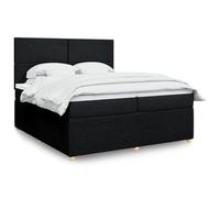 qohoio Cama Box Spring con colchón Bed Frame Cama con colchon somier Mueble Cama Estructura Cama Tela Negro 200x200 cm - 3294458