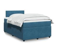 qohoio Cama Box Spring con colchón Bed Frame Cama con colchon somier Mueble Cama Estructura Cama Terciopelo Azul 120x190 cm - 3287690