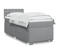 qohoio Cama Box Spring con colchón Estructura Cama Bed Frame Cama con colchon somier Mueble Cama Tela Gris Claro 80x200 cm - 3288029