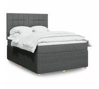 qohoio Cama Box Spring con colchón Estructura Cama Bed Frame Cama con colchon somier Mueble Cama Tela Gris Oscuro 140x190 cm - 3294352