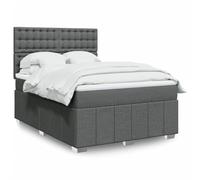 qohoio Cama Box Spring con colchón Estructura Cama Bed Frame Cama con colchon somier Mueble Cama Tela Gris Oscuro 140x190 cm - 3293978