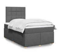qohoio Cama Box Spring con colchón Estructura Cama Bed Frame Cama con colchon somier Mueble Cama Tela Gris Oscuro 120x190 cm - 3293520