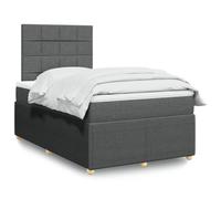 qohoio Cama Box Spring con colchón Estructura Cama Bed Frame Cama con colchon somier Mueble Cama Tela Gris Oscuro 120x190 cm - 3294296