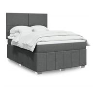 qohoio Cama Box Spring con colchón Estructura Cama Bed Frame Cama con colchon somier Mueble Cama Tela Gris Oscuro 140x190 cm - 3293957