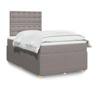 qohoio Cama Box Spring con colchón somier Mueble Cama Estructura Cama Bed Frame Cama con colchon Tela Gris Taupe 120x200 cm - 3294341