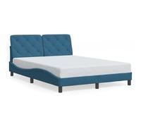 qohoio Estructura de Cama con cabecero Estructura Cama somier Bed Frame cabeceros Cama Terciopelo Azul 120x200 cm