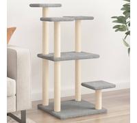 qohoio Postes rascadores para Gatos con Plataformas rascador de Gatos arbol rascador para Gatos Poste rascador para Gatos Gris Claro 98,5 cm