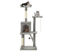 qohoio Rascador para Gatos con Poste de sisal 120 cm Gris Trepador de Cuerda de Sisal para Gatos