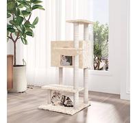 qohoio Rascador para Gatos con Postes rascador de Gatos arbol rascador para Gatos Poste rascador para Gatos de sisal Crema 108,5 cm