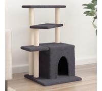 qohoio Rascador para Gatos con Postes rascador de Gatos arbol rascador para Gatos Poste rascador para Gatos de sisal Gris Oscuro 83,5 cm