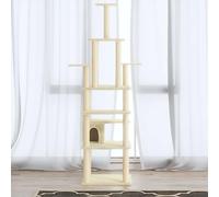 qohoio Rascador para Gatos con Postes rascador de Gatos arbol rascador para Gatos Poste rascador para Gatos de sisal Crema 183 cm