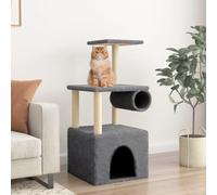 qohoio Rascador para Gatos con Postes rascador de Gatos arbol rascador para Gatos Poste rascador para Gatos de sisal Gris Oscuro 109,5 cm