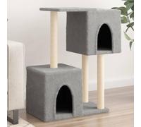 qohoio Rascador para Gatos con Postes rascador de Gatos arbol rascador para Gatos Poste rascador para Gatos de sisal Gris Claro 86 cm