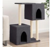 qohoio Rascador para Gatos con Postes rascador de Gatos arbol rascador para Gatos Poste rascador para Gatos de sisal Gris Oscuro 86 cm