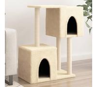 qohoio Rascador para Gatos con Postes rascador de Gatos arbol rascador para Gatos Poste rascador para Gatos de sisal Color Crema 86 cm