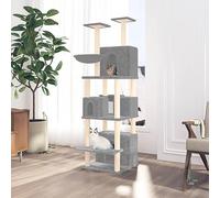 qohoio Rascador para Gatos con Postes rascador de Gatos arbol rascador para Gatos Poste rascador para Gatos de sisal Gris Claro 180 cm