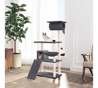 qohoio Rascador para Gatos con Postes rascador de Gatos arbol rascador para Gatos Poste rascador para Gatos de sisal Gris Oscuro 131 cm - 171605