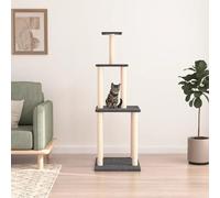 qohoio Rascador para Gatos con Postes rascador de Gatos arbol rascador para Gatos Poste rascador para Gatos de sisal Gris Oscuro 149 cm