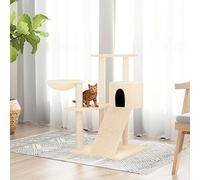 qohoio Rascador para Gatos con Postes rascador de Gatos arbol rascador para Gatos Poste rascador para Gatos de sisal Color Crema 82 cm - 171666