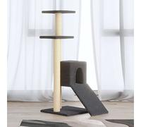 qohoio Rascador para Gatos con Postes rascador de Gatos arbol rascador para Gatos Poste rascador para Gatos de sisal Gris Oscuro 92 cm