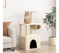 qohoio Rascador para Gatos con Postes rascador de Gatos arbol rascador para Gatos Poste rascador para Gatos de sisal Color Crema 109,5 cm