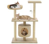 qohoio Rascador para Gatos con Postes rascadores de sisal 95 cm Beige Rascador árbol para Gato, Juguete Desestresante