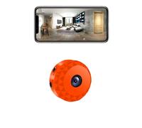 qoiq Mini Camara Espia Oculta 1080P HD WiFi Camaras de Vigilancia sin Cables Camara Seguridad Vigilancia Cámara Espía para Ver En El Movil Interior Spy CAM con Detección de Movimiento (Orange Red)