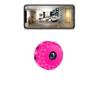qoiq Mini Camara Espia Oculta 1080P HD WiFi Camaras de Vigilancia sin Cables Camara Seguridad Vigilancia Cámara Espía para Ver En El Movil Interior Spy CAM con Detección de Movimiento (Deep Pink)