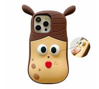 QoKcoahn Funda compatible con iPhone 17, bonita funda trenzada 3D Kawaii divertida con llavero de gel de silicona suave, protector contra caídas para mujeres y niñas