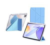 QoKcoahn Funda para iPad Air de 13 pulgadas 2024, funda transparente para iPad de 6ª generación con soporte para lápices, soporte inteligente, protector de encendido y apagado automático, color azul