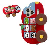QoKcoahn Funda para iPhone 17, lindas fundas de teléfono 3D Kawaii, divertido coche de animales con soporte, cubierta de dibujos animados, gel de silicona suave, protector de caídas para mujeres y