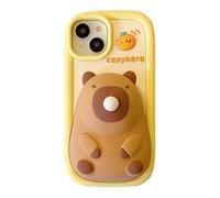 QoKcoahn Funda para iPhone 17 Pro Max, lindas fundas de teléfono 3D kawaii, divertidas burbujas de capybara, funda de dibujos animados, silicona gel suave, protección contra caídas, para mujeres y
