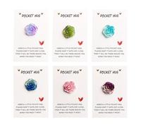 qokeeu Abrazos De Bolsillo Para Amigos | Tarjeta De Amor Con Flores Para Bolsillo,Recuerdo Romántico Inspirador 6 Unidades Mensaje Cumpleaños Animo Amistad Novia Novio San Valentín