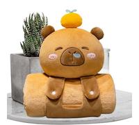 qokeeu Alfombra de la Siesta, Manta del Saco de Dormir | Lindos niños para Dormir en Forma de Capybara - Cómodos chales multipropósito, lanzamientos de Cama para de cumpleaños, reuniones Familiares,