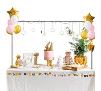 qokeeu Barra Para Mesas - Decorado De Metal - Soporte Para Banderines Y Decoración Para Fiestas Cumpleaños Cocina Comedor Boda Picnic Baby Shower Y Restaurante