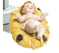 qokeeu de belén de Navidad, de belén | Figura de Jesús de resina para el escritorio | Decoración de Navidad, pequeño niño Jesús para coleccionar para Navidad, vacaciones