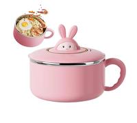 qokeeu Ensaladera con tapa - Vajilla de gran capacidad de 1200 ml | Recipiente para ensalada de acero inoxidable para almuerzo, para sopa de arroz, sándwiches - Cocina del hogar