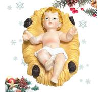 qokeeu Figuras de Belén de Jesús, figura de Jesús de resina para escritorio, coleccionable para el niño pequeño Jesús para Navidad, vacaciones