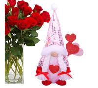 qokeeu Lote de 2 Nains De Saint-Valentin Gonk Décorations Mr. Et Mrs. En Peluche Faite À La Main Tomte Scandinave Pour La Saint-Valentin Décoration De Table Fantaisie