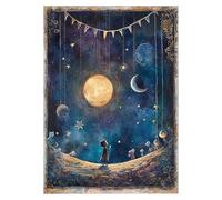 qokeeu Noche Estrellada | 70 x 51 cm 1000 Piezas Decoración Romántica para el Hogar | de Estrellas - para Trabajo, Oficinas, Escuela, Hogar, Fiestas y Festivales