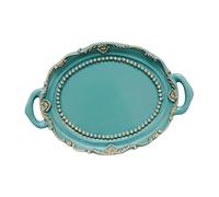 QOKLIYUI Bandejas decorativas esmaltadas que sirven elegantes centros de y sirven para guardar joyas y perfumes en cualquier estilo de decoración. Bandejas tocador, almacenamiento, Verde