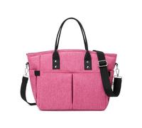 QOKLIYUI Bolsa de almuerzo con tecnología de aislamiento y múltiples bolsillos para actividades al aire libre, bolsillo para cuchillo y tenedor, tela Oxford, rosa roja