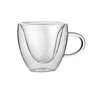 QOKLIYUI Hermosa taza de café de doble pared elaborada con vidrio borosilicato calidad para disfrutar tanto en la oficina en el hogar. Taza para café con leche vidrio borosilicato